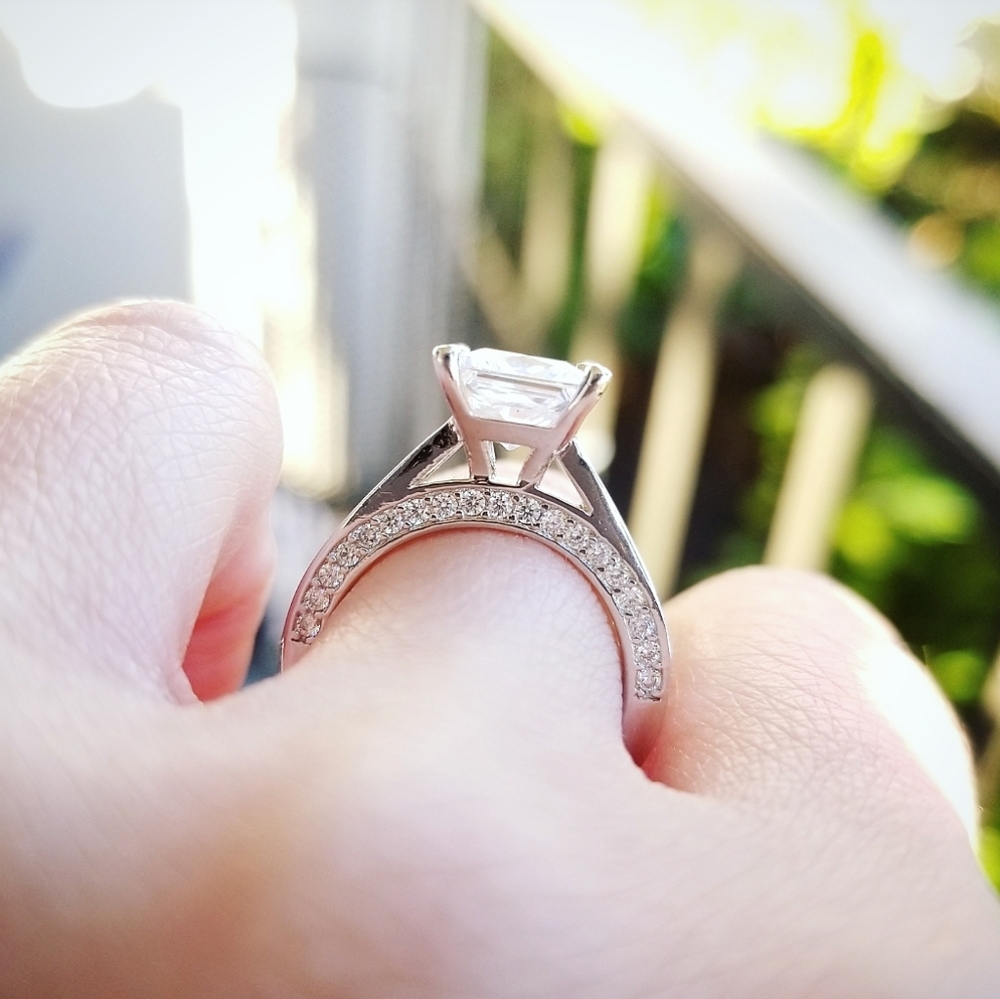 💎NEW💎 SOLID 925 SS SIMULATED DIAMOND RING - Picture 6 of 12